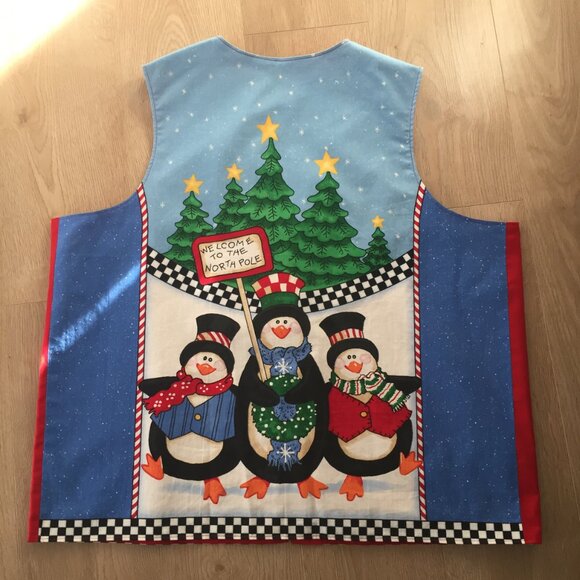 Christmas Must Have Festive Penguins Reversible Vest. 2XL + - Picture 5 of 6